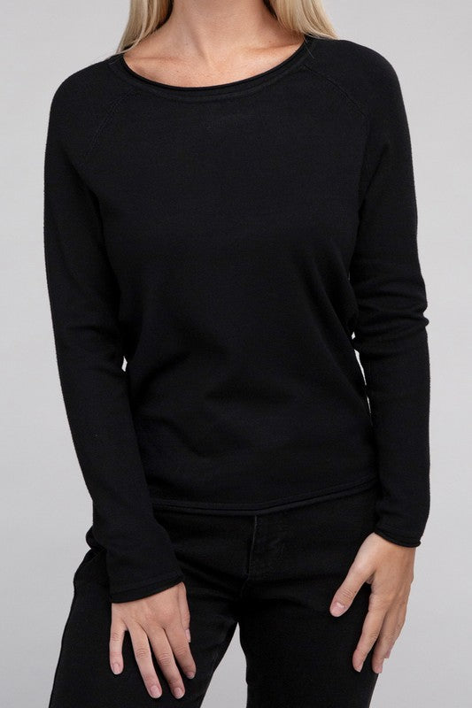 Viscose Round Neck Basic Sweater-Charmful Clothing Boutique