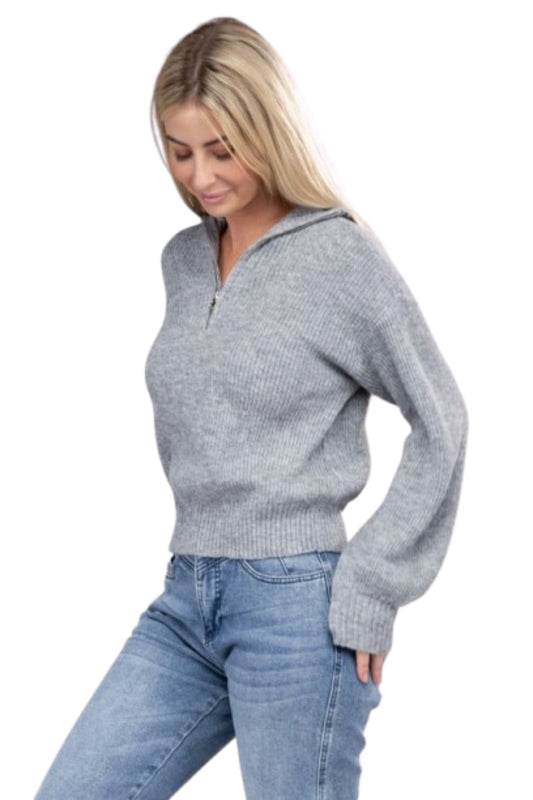 Sweater - Easy-Wear Half-Zip Pullover