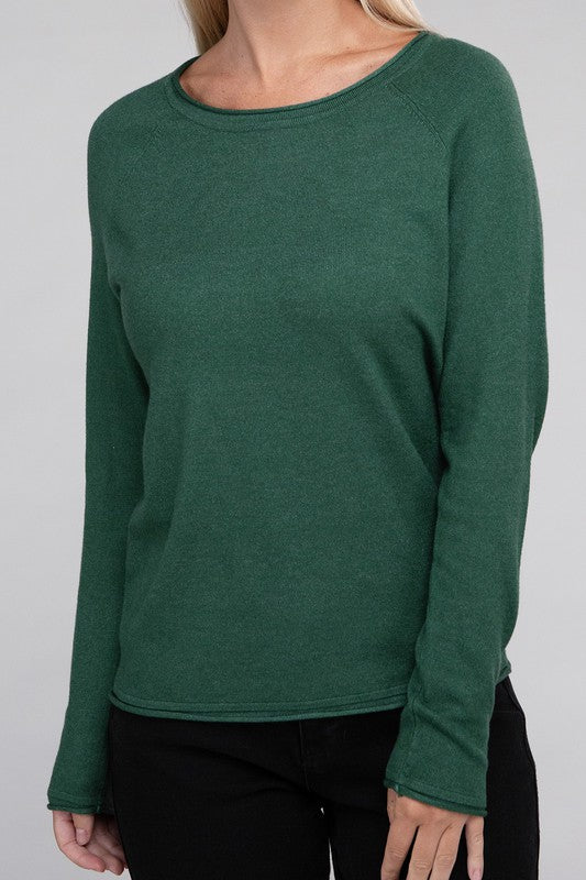 Viscose Round Neck Basic Sweater-Charmful Clothing Boutique