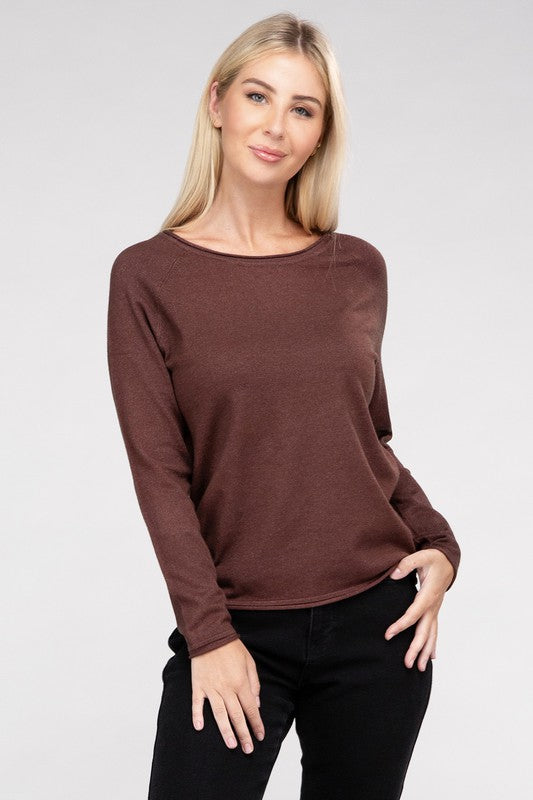 Viscose Round Neck Basic Sweater-Charmful Clothing Boutique