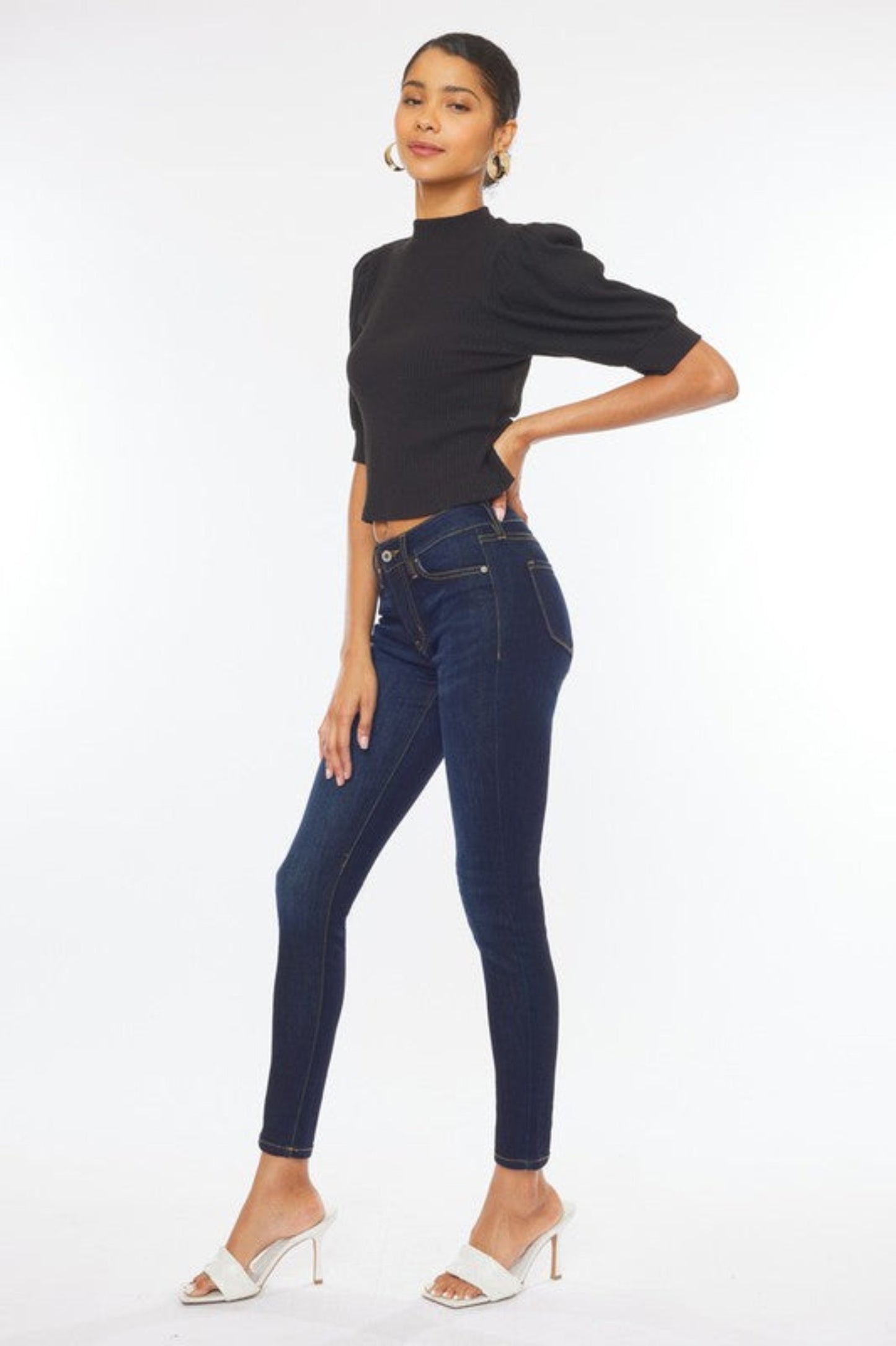 Kan Can Mid Rise Basic Super Skinny Jeans-Charmful Clothing Boutique