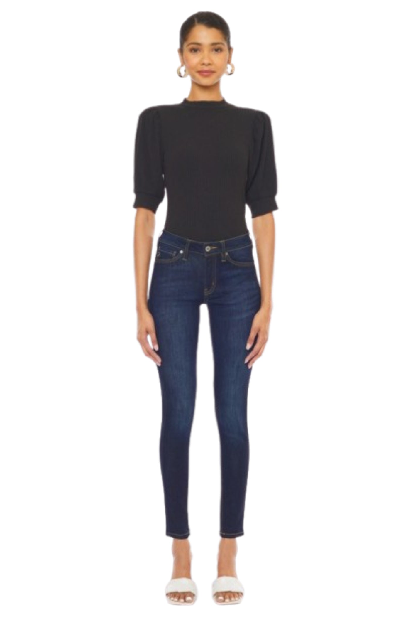 Kan Can Mid Rise Basic Super Skinny Jeans-Charmful Clothing Boutique