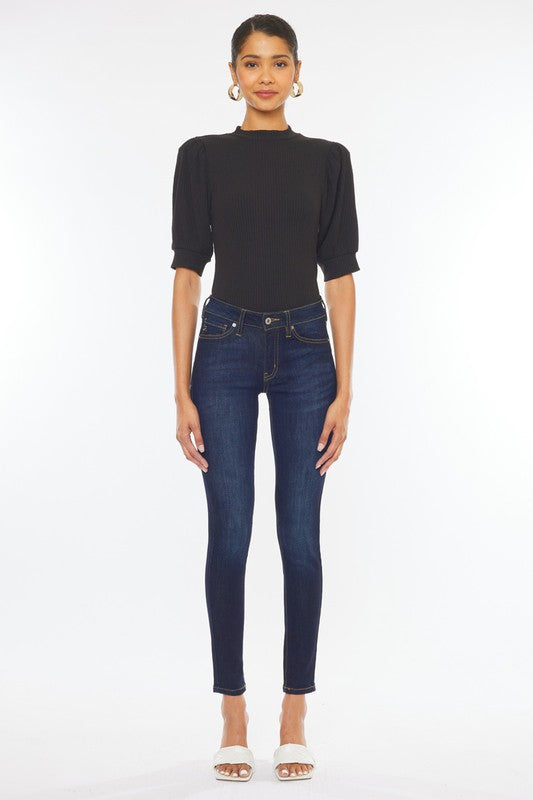 Kan Can Mid Rise Basic Super Skinny Jeans-Charmful Clothing Boutique