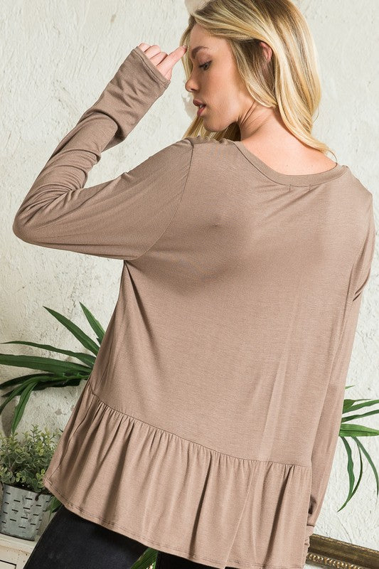 SOLID BABYDOLL TOP-Charmful Clothing Boutique