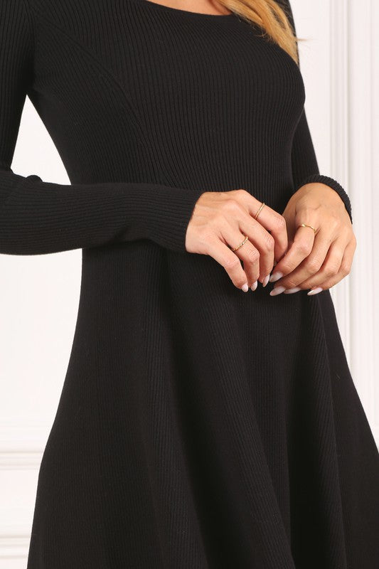 Knitted fit and flare dress-Charmful Clothing Boutique