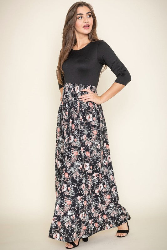 Ditsy Floral Maxi Dress-Charmful Clothing Boutique