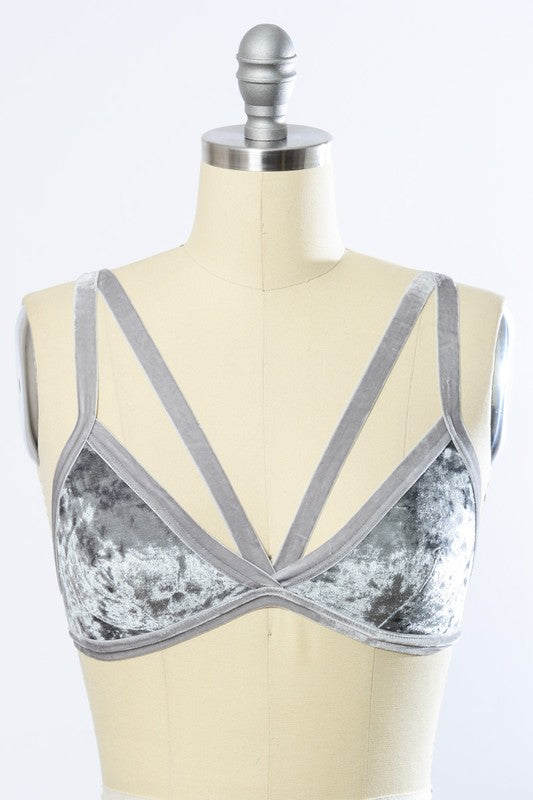 Crushed Velvet Bralette-Charmful Clothing Boutique