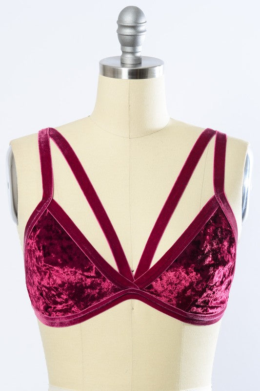 Crushed Velvet Bralette-Charmful Clothing Boutique