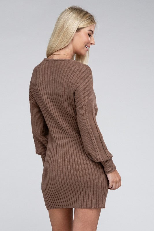 Cable Knit Sweater Dress-Charmful Clothing Boutique