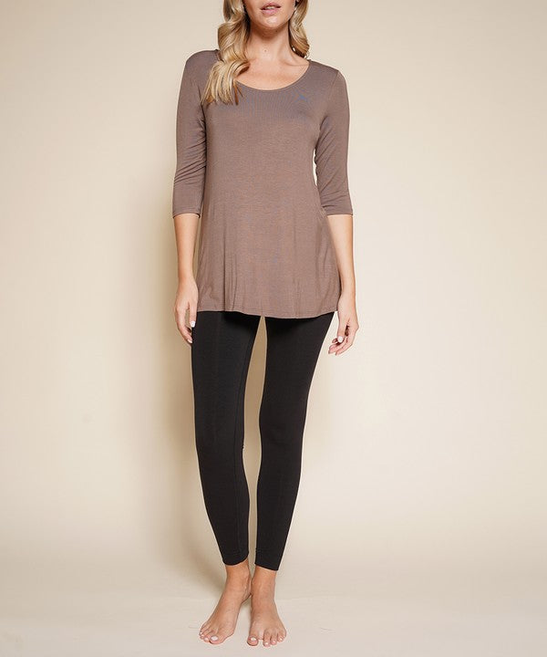 BAMBOO ELBOW TUNIC T-Charmful Clothing Boutique