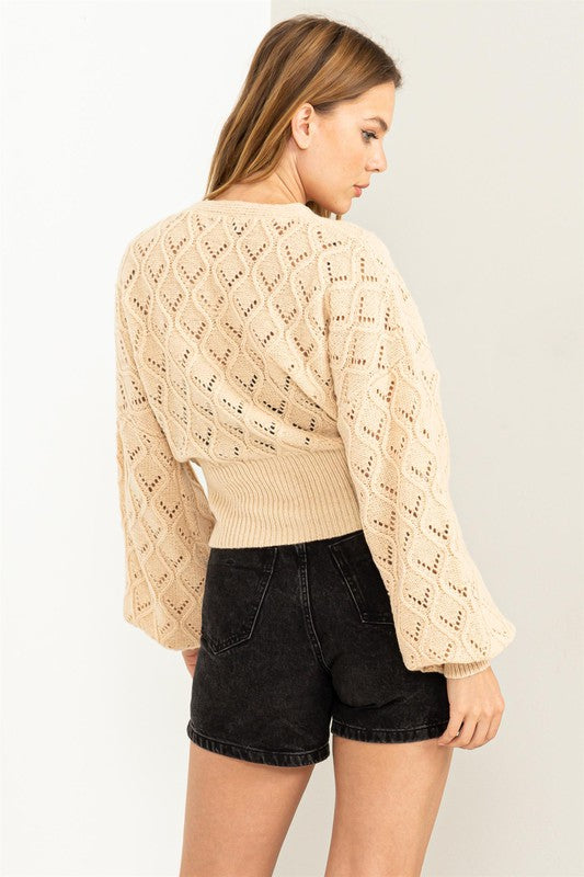 Days Together Pointelle Sweater Cardigan-Charmful Clothing Boutique