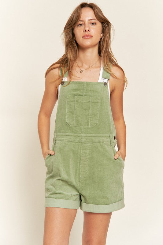 Corduroy Adjustable Shoulder Straps Overall PLUS-Charmful Clothing Boutique