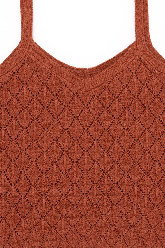 Crochet knit tank-Charmful Clothing Boutique