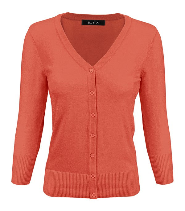 Crewneck Button Down Knit Plus Size  Cardigans-Charmful Clothing Boutique