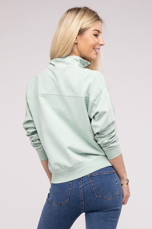 Half Zip Long Sleeve Sweatshirt-Charmful Clothing Boutique