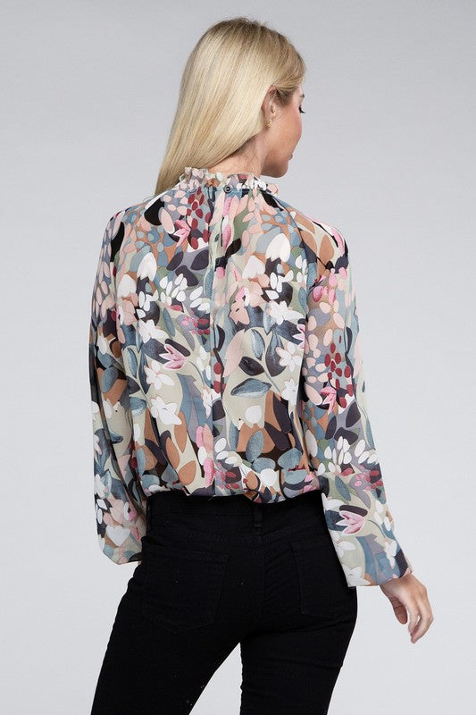 Chiffon Floral Blouse-Charmful Clothing Boutique