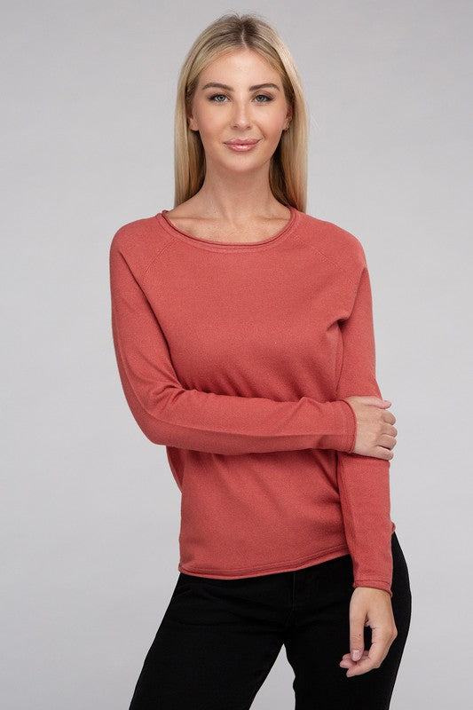 Viscose Round Neck Basic Sweater-Charmful Clothing Boutique