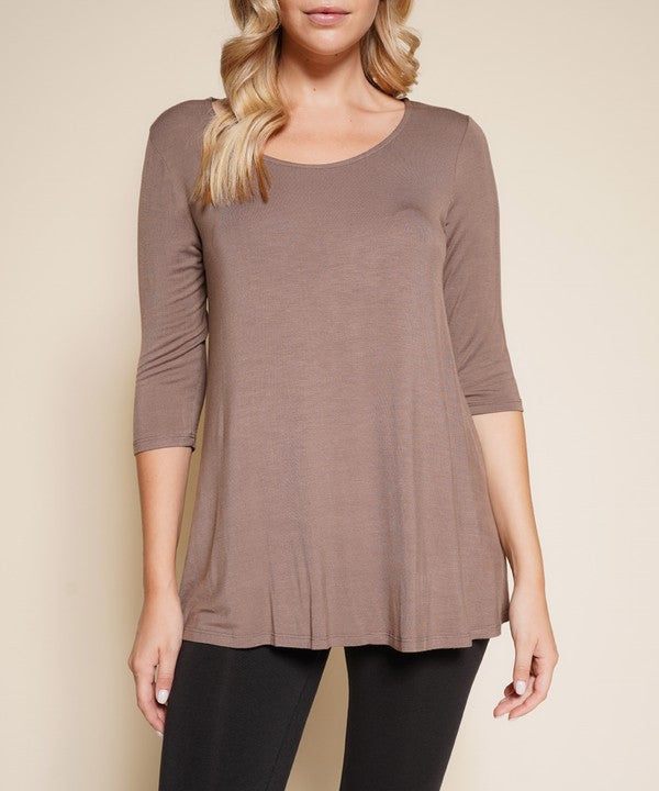 BAMBOO ELBOW TUNIC T-Charmful Clothing Boutique