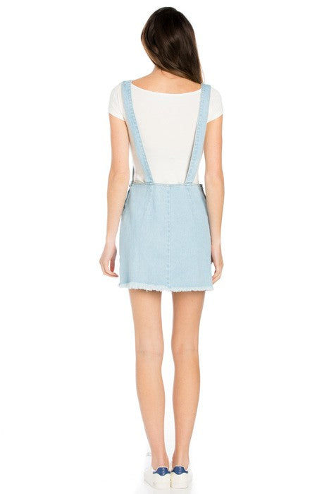 Denim Mini Skirt Overall-Charmful Clothing Boutique