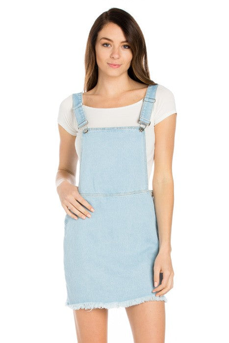 Denim Mini Skirt Overall-Charmful Clothing Boutique