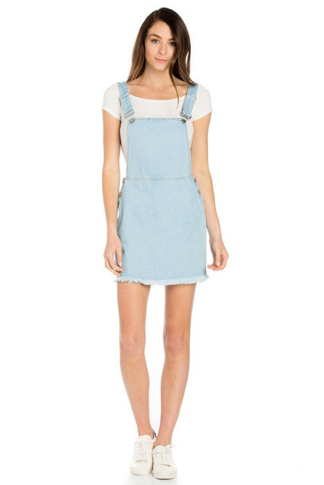 Denim Mini Skirt Overall-Charmful Clothing Boutique