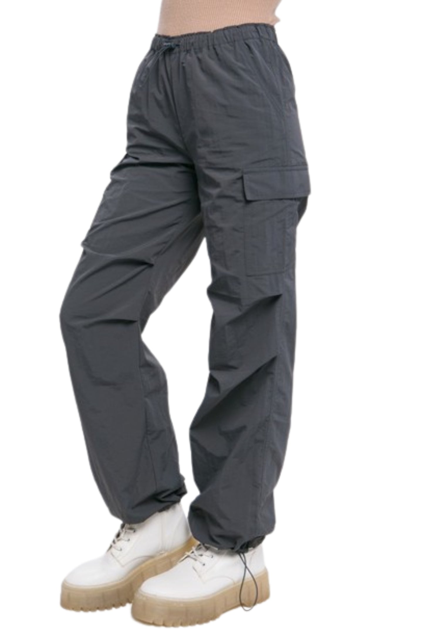 Loose Fit Parachute Cargo Pants-Charmful Clothing Boutique