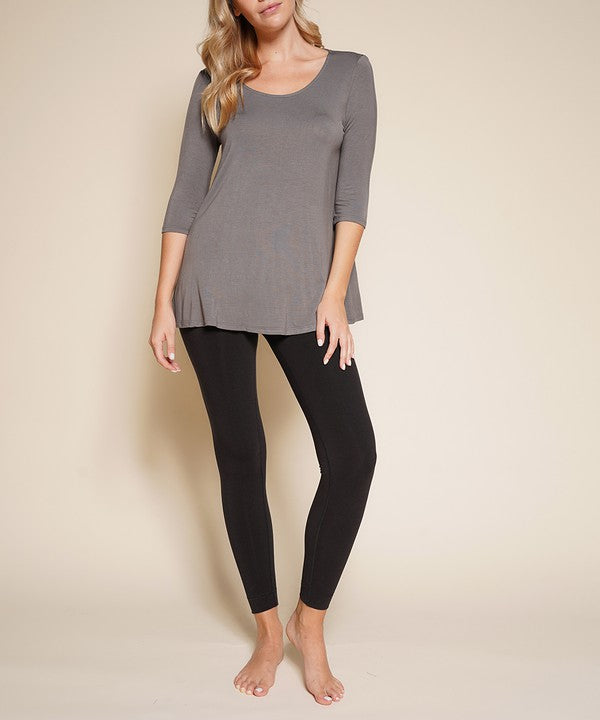 BAMBOO ELBOW TUNIC T-Charmful Clothing Boutique