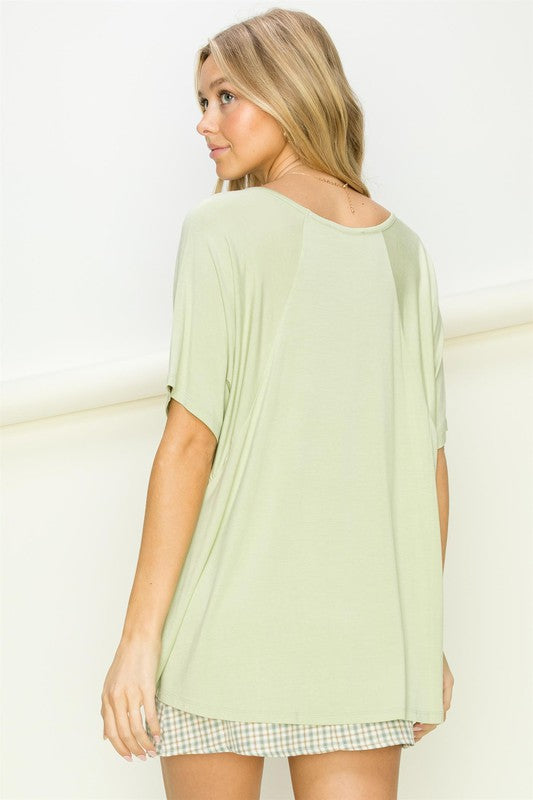 At Rest Oversized Short Sleeve Top-Charmful Clothing Boutique