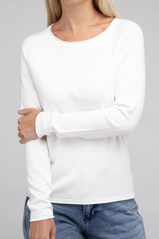 Viscose Round Neck Basic Sweater-Charmful Clothing Boutique