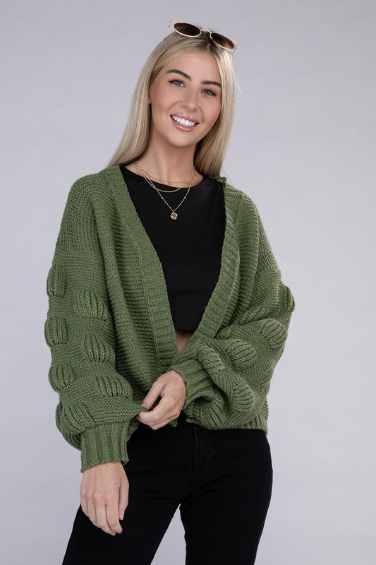 Open Front Drop Shoulder Cardigan-Charmful Clothing Boutique