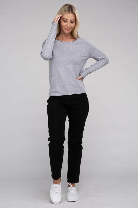 Viscose Round Neck Basic Sweater-Charmful Clothing Boutique