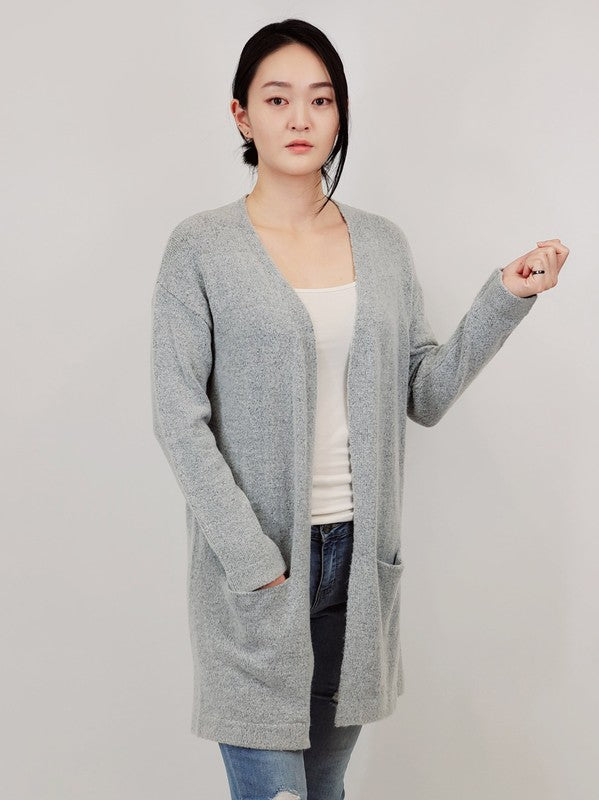 Cozy Elastic Loose Fit  Sweater Cardigan w/Pockets-Charmful Clothing Boutique