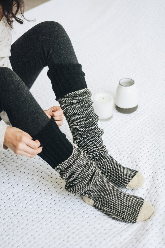 Knitted Lounge Socks-Charmful Clothing Boutique
