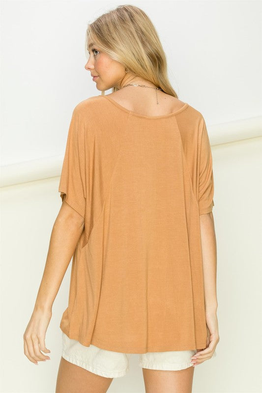 At Rest Oversized Short Sleeve Top-Charmful Clothing Boutique