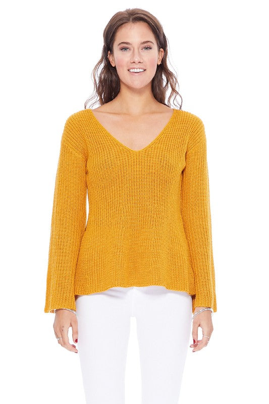 Light Weight Bell Sleeve All Season Sweater Top-Charmful Clothing Boutique