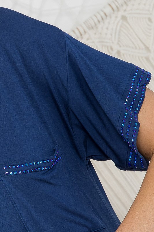 SOLID RHINESTONE DETAIL MAXI DRESS-Charmful Clothing Boutique