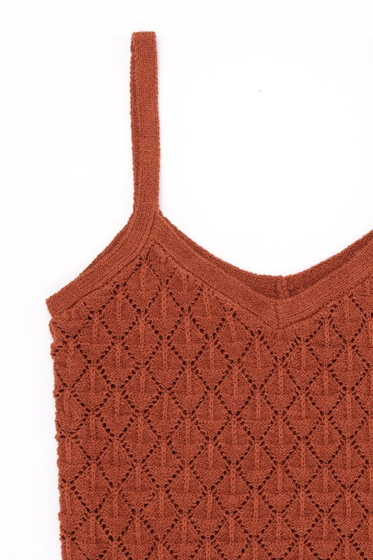 Crochet knit tank-Charmful Clothing Boutique