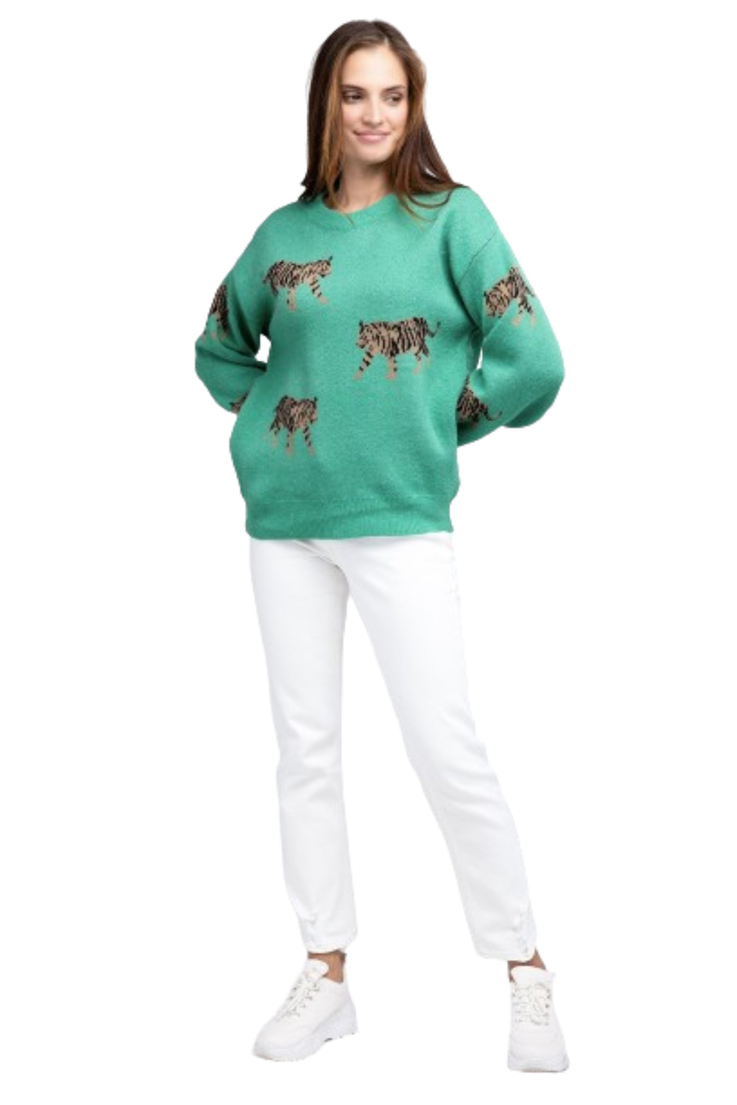 Tiger Pattern Sweater-Charmful Clothing Boutique