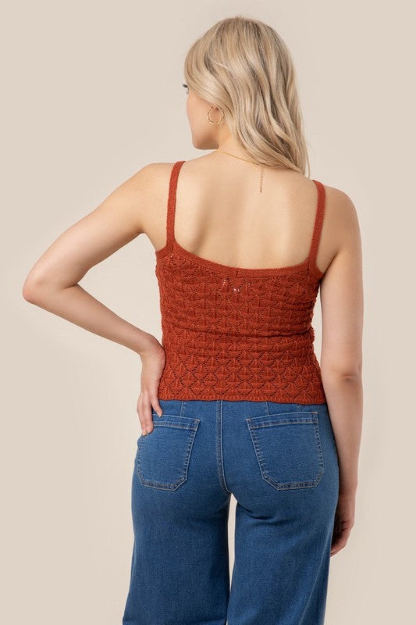 Crochet knit tank-Charmful Clothing Boutique