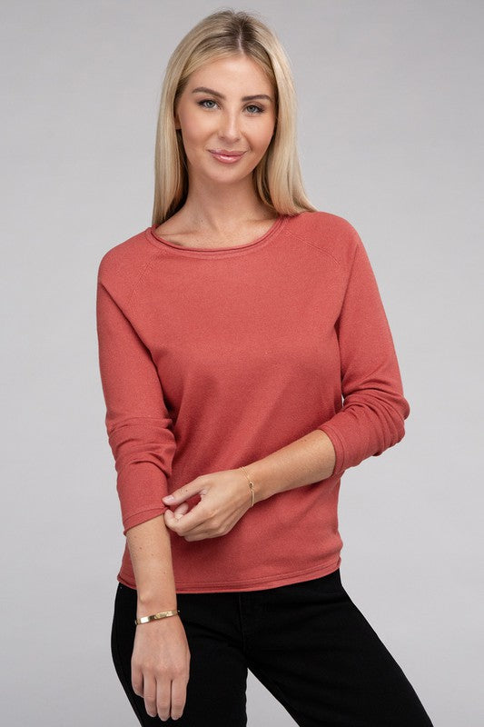 Viscose Round Neck Basic Sweater-Charmful Clothing Boutique