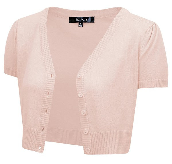 Cropped Bolero Button Down plus Cardigan Sweater-Charmful Clothing Boutique