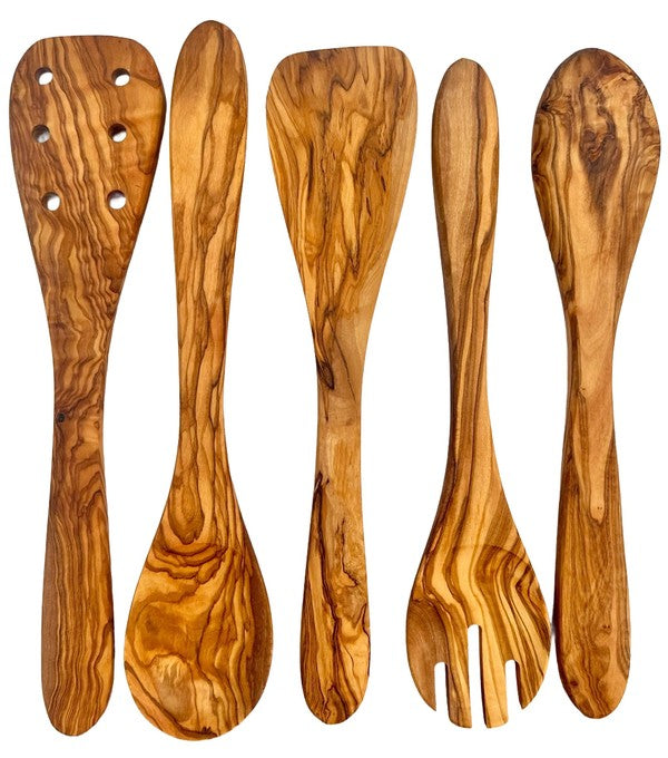 Olive Wood Kitchen Servers Set -5 pcs-Charmful Clothing Boutique