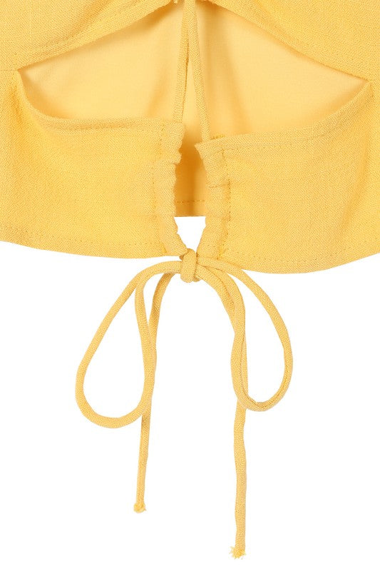 SL yellow crop tank top-Charmful Clothing Boutique