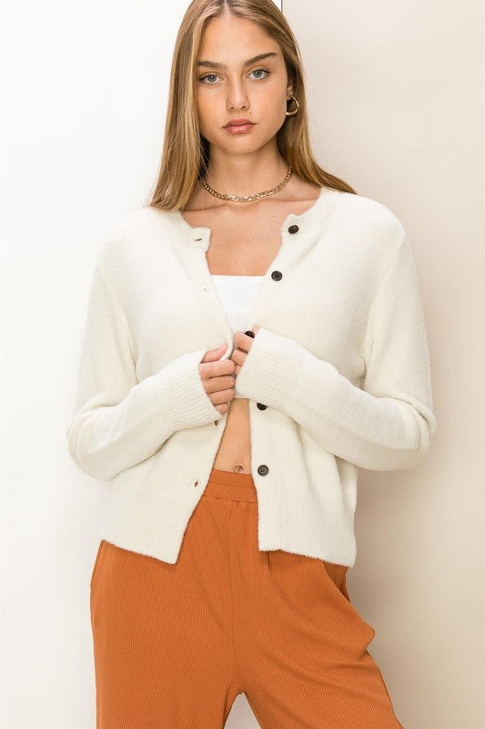 Chic Button-Front Cardigan Sweater-Charmful Clothing Boutique