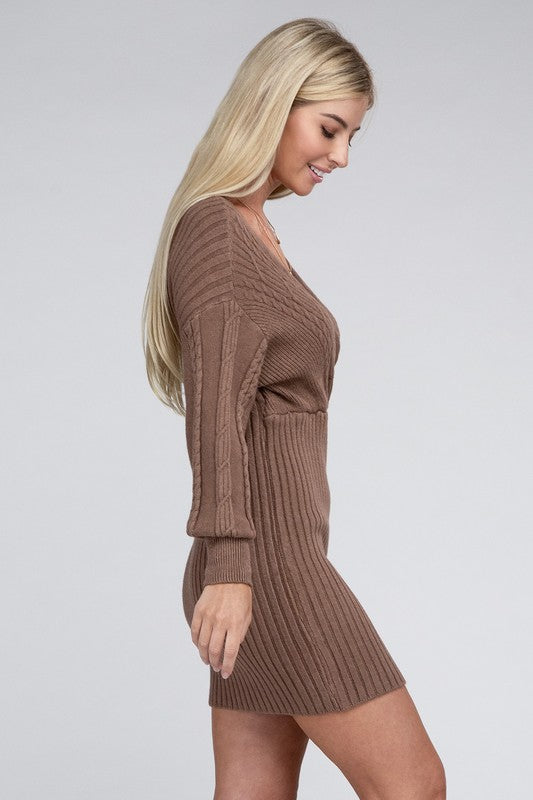 Cable Knit Sweater Dress-Charmful Clothing Boutique