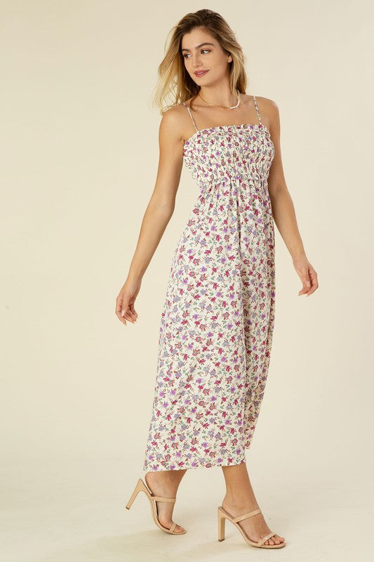 Smocked cami maxi dress-Charmful Clothing Boutique