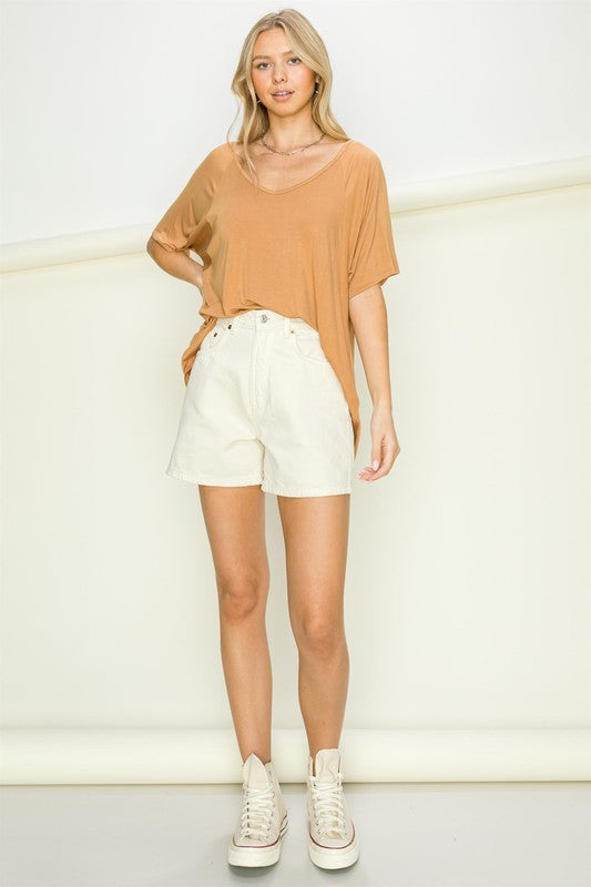 At Rest Oversized Short Sleeve Top-Charmful Clothing Boutique