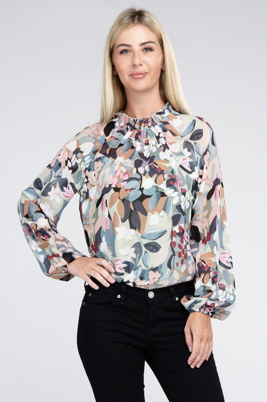 Chiffon Floral Blouse-Charmful Clothing Boutique