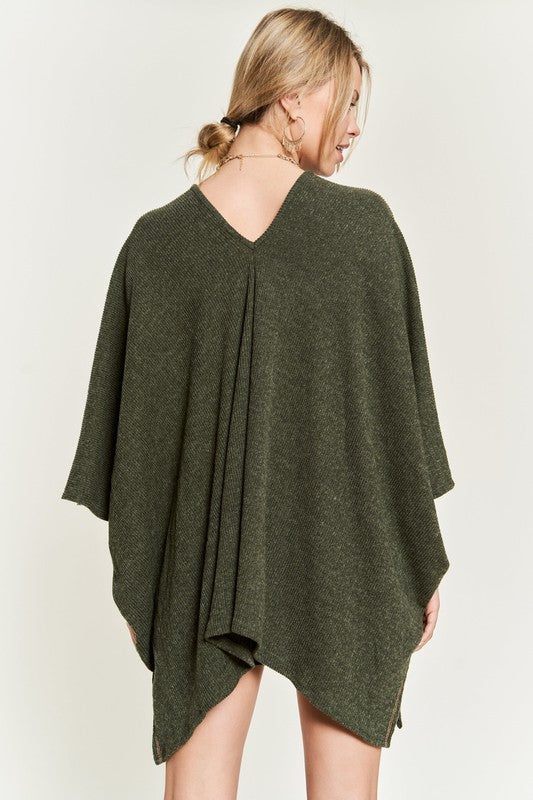 VNECK PONCHO TOP-Charmful Clothing Boutique