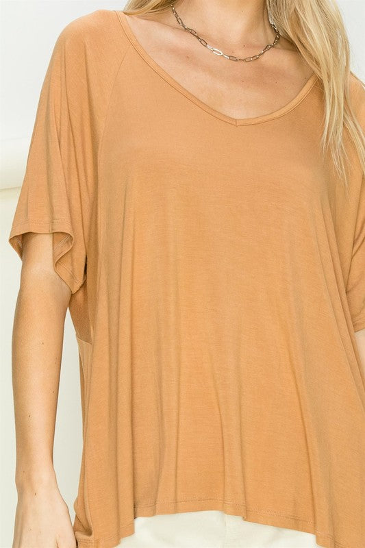 At Rest Oversized Short Sleeve Top-Charmful Clothing Boutique